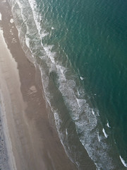 Aerial photos of a small surf beach, New Zealand. 