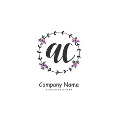A C AC Initial handwriting and signature logo design with circle. Beautiful design handwritten logo for fashion, team, wedding, luxury logo.