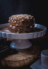 chocolate cake with coffee