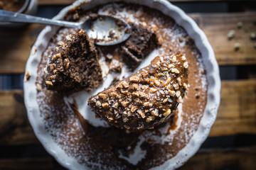 close up of a chocolate cake