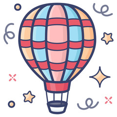 
Adventure concept hot air balloon icon
