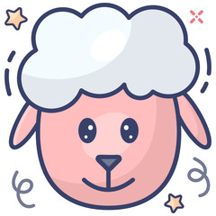 
Flat icon of a cow animal, editable vector