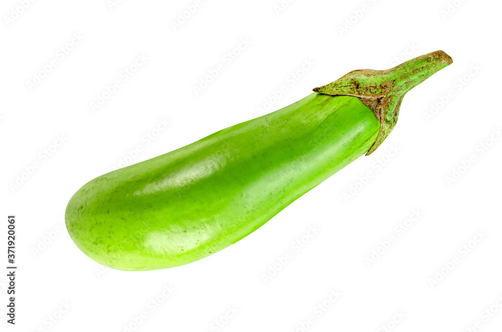 Poster green eggplant isolated on white background ,include clipping path