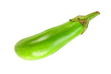 green eggplant isolated on white background ,include clipping path