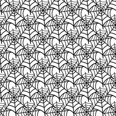 Obraz premium The pattern of the spider web. Design for Halloween, paper, textile. Halloween pattern. hand drawn vector illustration