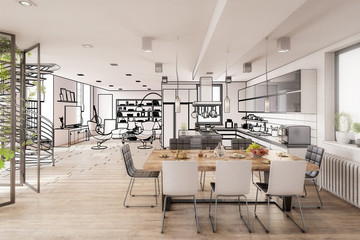 Luxury Residential Loft In Design (project) - 3d visualization