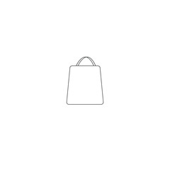 Shopping bag linear icon. Web logo, icon, symbol. Single sign on white background.