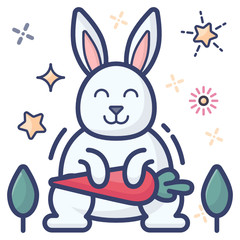 
Design of bunny vector, flat icon of pet animal concept 
