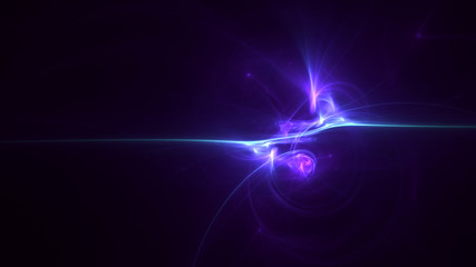 3D rendering abstract multicolored fractal light background with bright center