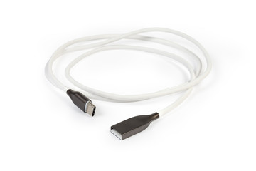 Cable USB-A to USB-C on a white background