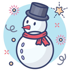 
Snowman icon design, snow sculpture
