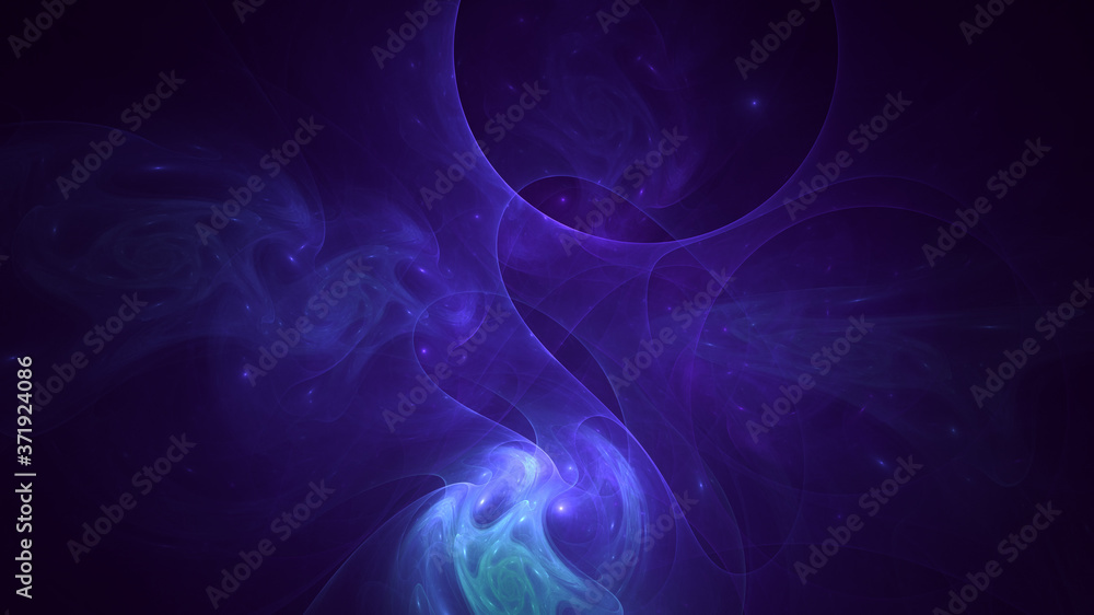 Poster 3d rendering abstract multicolored fractal light background with bright center