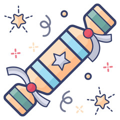 
Candy flat vector style, wrapped candy in editable style 
