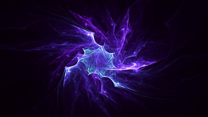 Naklejka premium 3D rendering abstract multicolored fractal light background with bright center