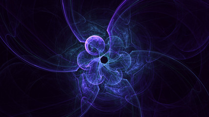 3D rendering abstract multicolored fractal light background with bright center