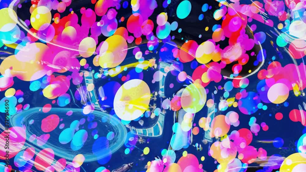 Poster abstract looped background of shiny glossy surface like wavy transparent liquid with rainbow color c