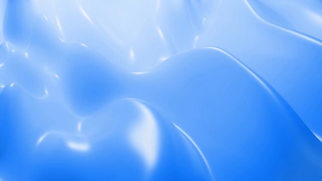 Stylish abstract looped background, changing surface of soft translucent material. Creative soft bright 3d bg with inner glow for festive events 4k. Blue gradient.