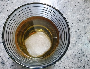 close up of a glass of scotch