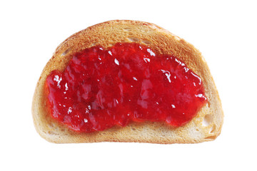 Bread with strawberry marmalade