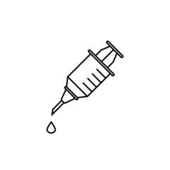 injection needle thin icon isolated on white background, simple line icon for your work.