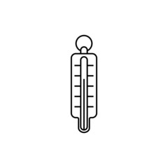 Thermometers thin icon isolated on white background, simple line icon for your work.