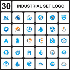 industry set logo , abstract industrial logo