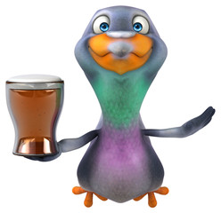 Fun pigeon - 3D Illustration
