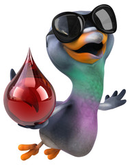 Fun pigeon - 3D Illustration