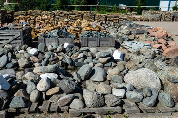 Different types of natural stones for construction