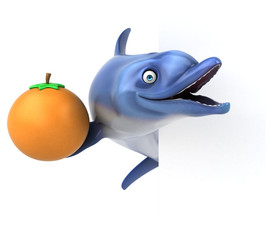 Fun dolphin - 3D Illustration