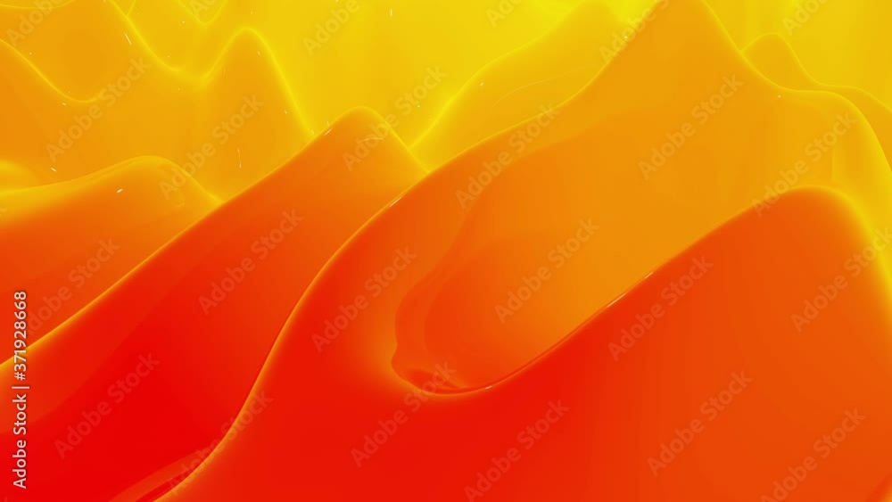 Poster stylish abstract looped background, changing surface of soft translucent material like peach jelly. 