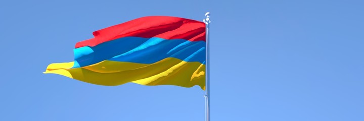 3D rendering of the national flag of Armenia waving in the wind