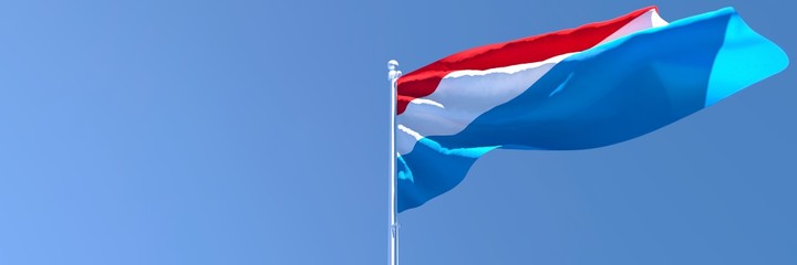 3D rendering of the national flag of Netherlands waving in the wind