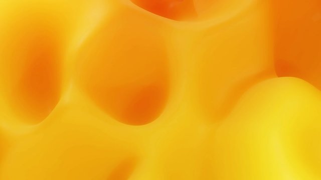 Stylish abstract looped background, changing surface of soft translucent material like peach jelly. Creative soft bright 3d bg with inner glow for festive events 4k. Red orange yellow gradient.