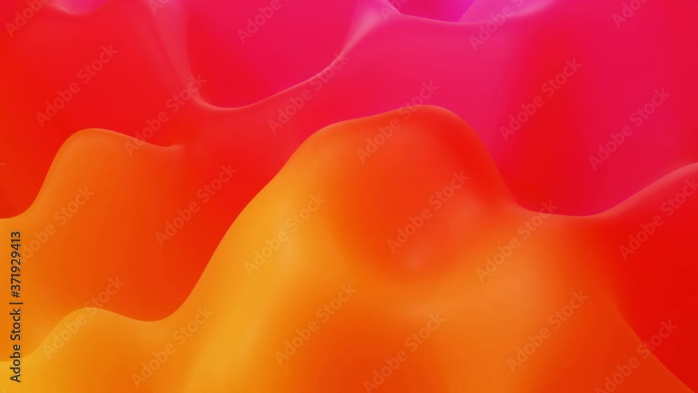 Poster stylish abstract looped background, changing surface of soft translucent material like peach jelly. 