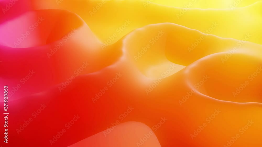 Poster stylish abstract looped background, changing surface of soft translucent material like peach jelly. 