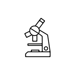 microscope thin icon isolated on white background, simple line icon for your work.