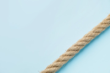 Long rope on color background
