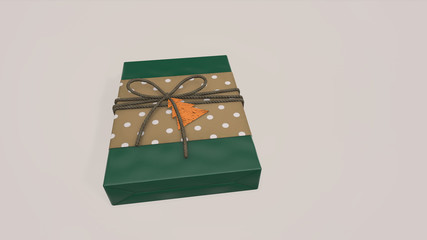 3d rendering Christmas and New Year's Day, gift box with ribbon on pink background
