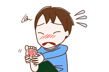 水虫で痒くて辛い少年