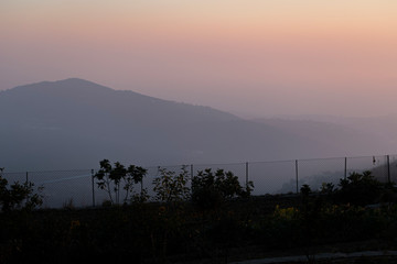 Sunset ocean horizon sky clouds sunset landscape