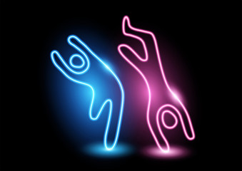 Dancing neon figures