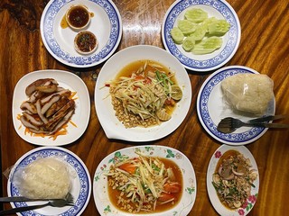 Northeastern Isan Thai food set. 