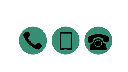 Mobile phone call icons. Telephone or smartphone call contact support 