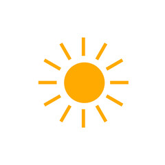 Sun icon illustration on white background