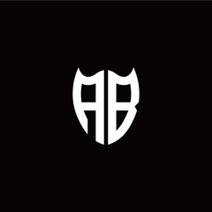 Initial A B letter with shield modern style logo template vector