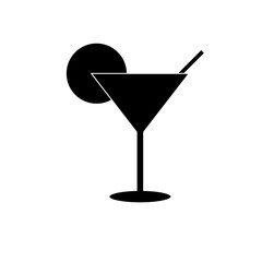 black hand drawn doodle sketch martini cocktail silhouette isolated 