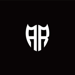 Initial A R letter with shield modern style logo template vector