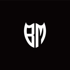 Initial B M letter with shield modern style logo template vector