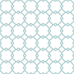 Fototapeta premium Seamless vector blue ornament in arabian style. Geometric abstract ligh blue and white background. Pattern for wallpapers and backgrounds